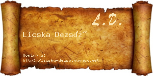Licska Dezső névjegykártya